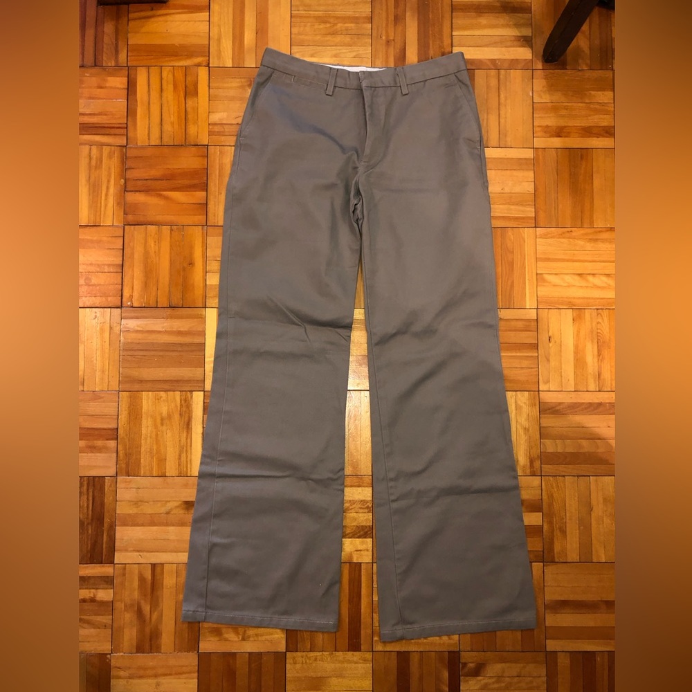 Dark tan Classic Fit Trousers with Straight-Leg Cut